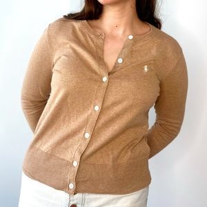 POLO Raplh Lauren Brown Button-Down Sweater